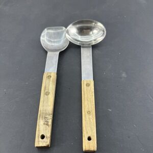 Vernco Ice Cream Spade Spoons Scoop Stainless Wood Handle Japan GUC